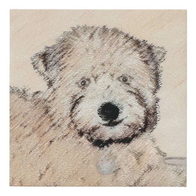 Soft Coated Wheaten Terrier Painting Original Art Faux Canvas Print (Front)