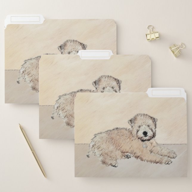 Soft Coated Wheaten Terrier Painting Original Art File Folder (Set)
