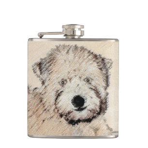 Soft Coated Wheaten Terrier Painting Original Art Flask