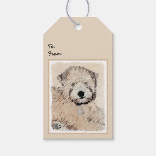 Soft Coated Wheaten Terrier Painting Original Art Gift Tags