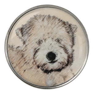 Soft Coated Wheaten Terrier Painting Original Art Golf Ball Marker