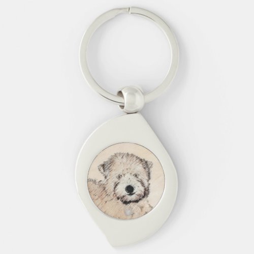 Soft Coated Wheaten Terrier Painting Original Art Keychain