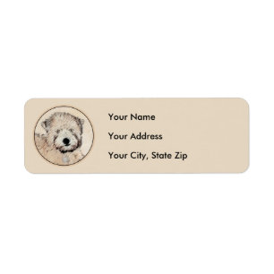 Soft Coated Wheaten Terrier Painting Original Art Label