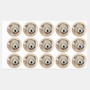 Soft Coated Wheaten Terrier Painting Original Art Labels