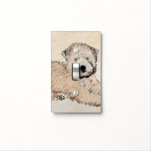 Soft Coated Wheaten Terrier Painting Original Art Light Switch Cover