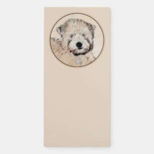 Soft Coated Wheaten Terrier Painting Original Art Magnetic Notepad