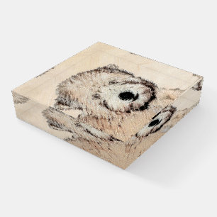 Soft Coated Wheaten Terrier Painting Original Art Paperweight