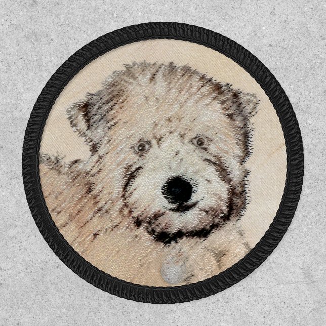 Soft Coated Wheaten Terrier Painting Original Art Patch (Front)
