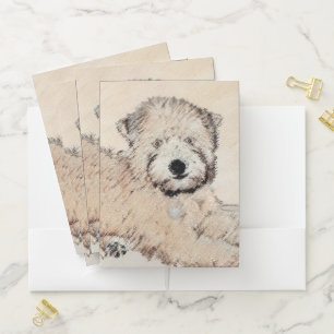 Soft Coated Wheaten Terrier Painting Original Art Pocket Folder