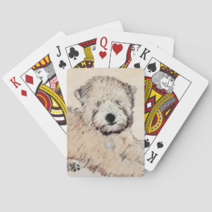 Soft Coated Wheaten Terrier Painting Original Art Poker Cards