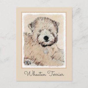 Soft Coated Wheaten Terrier Painting Original Art Postcard