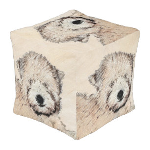 Soft Coated Wheaten Terrier Painting Original Art Pouf