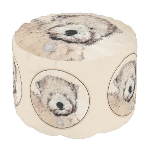 Soft Coated Wheaten Terrier Painting Original Art Pouf