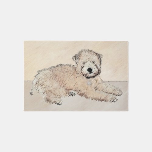 Soft Coated Wheaten Terrier Painting Original Art Rug