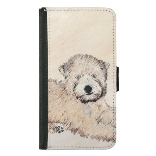 Soft Coated Wheaten Terrier Painting Original Art Samsung Galaxy S5 Wallet Case
