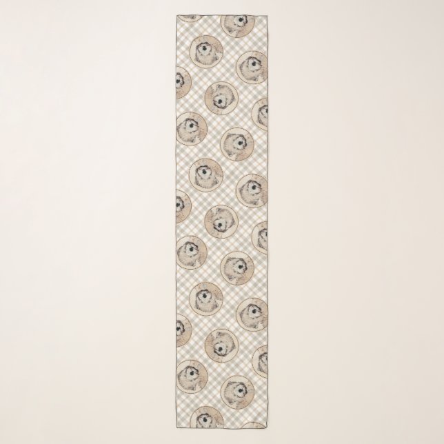 Soft Coated Wheaten Terrier Painting Original Art Scarf (Front)