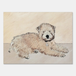 Soft Coated Wheaten Terrier Painting Original Art Sign
