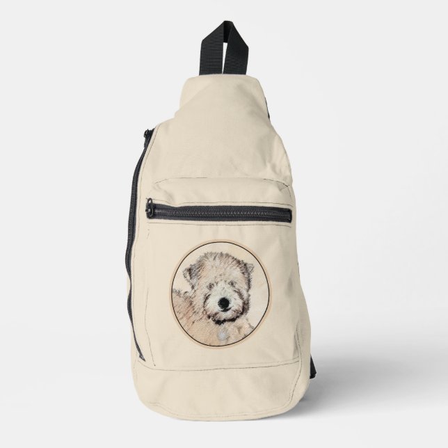 Soft Coated Wheaten Terrier Painting Original Art Sling Bag (Front)