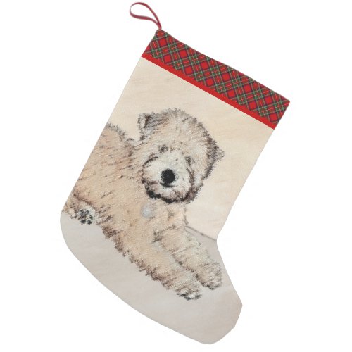 Soft Coated Wheaten Terrier Painting Original Art Small Christmas Stocking