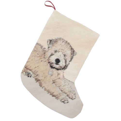 Soft Coated Wheaten Terrier Painting Original Art Small Christmas Stocking