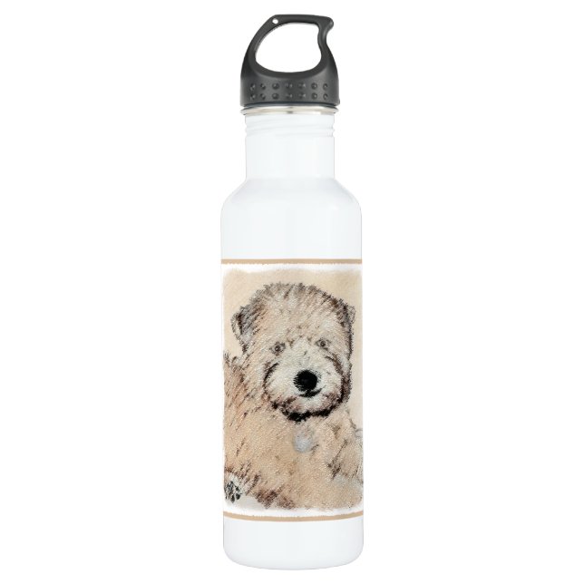 Soft Coated Wheaten Terrier Painting Original Art Stainless Steel Water Bottle (Front)