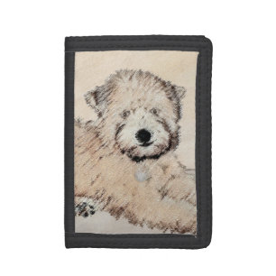 Soft Coated Wheaten Terrier Painting Original Art Trifold Wallet
