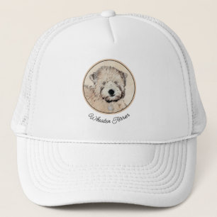 Soft Coated Wheaten Terrier Painting Original Art Trucker Hat