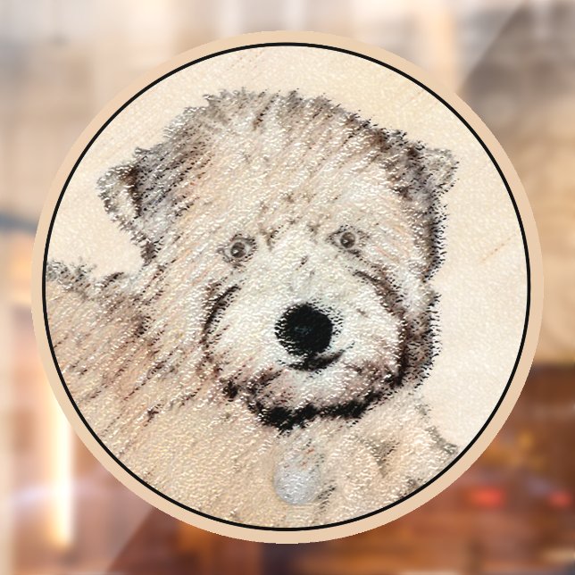 Soft Coated Wheaten Terrier Painting Original Art Window Cling (Sheet 2)