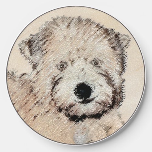Soft Coated Wheaten Terrier Painting Original Art Wireless Charger
