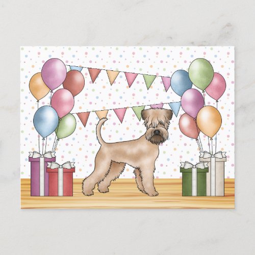 Soft_Coated Wheaten Terrier Pastel Colors Birthday Postcard