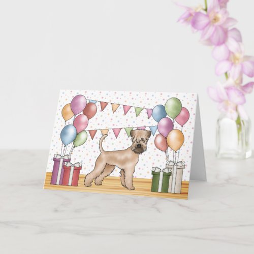 Soft_Coated Wheaten Terrier Pastel Happy Birthday Card