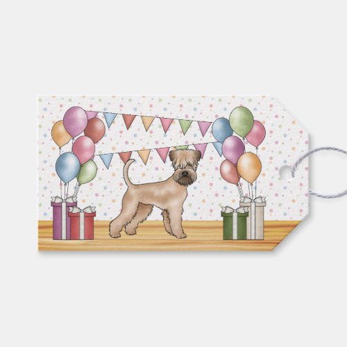Soft_Coated Wheaten Terrier Pastel Happy Birthday Gift Tags