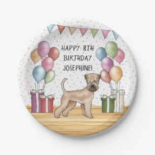 Soft-Coated Wheaten Terrier Pastel Happy Birthday Paper Plates