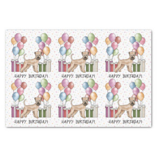 Soft-Coated Wheaten Terrier Pastel Happy Birthday Tissue Paper