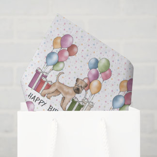 Soft-Coated Wheaten Terrier Pastel Happy Birthday Tissue Paper