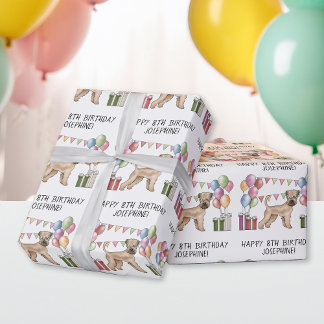 Soft-Coated Wheaten Terrier Pastel Happy Birthday Wrapping Paper