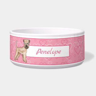 Soft-Coated Wheaten Terrier Pink Hearts And Name Bowl