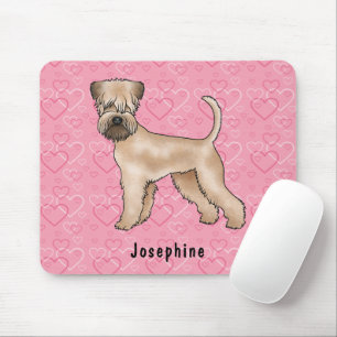 Soft-Coated Wheaten Terrier Pink Hearts And Name Mouse Pad