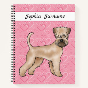 Soft-Coated Wheaten Terrier Pink Hearts And Text Notebook