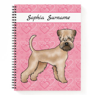 Soft-Coated Wheaten Terrier Pink Hearts And Text Notebook