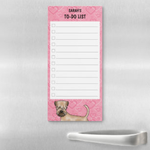 Soft-Coated Wheaten Terrier Pink Hearts To-Do List Magnetic Notepad