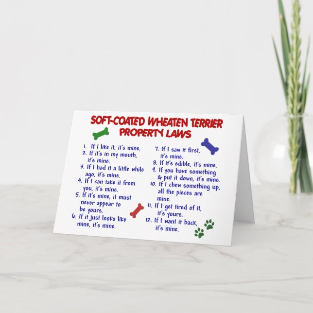 SOFT-COATED WHEATEN TERRIER Property Laws 2 Card (Front)