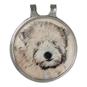 Soft-Coated Wheaten Terrier Puppy Painting Dog Art Golf Hat Clip