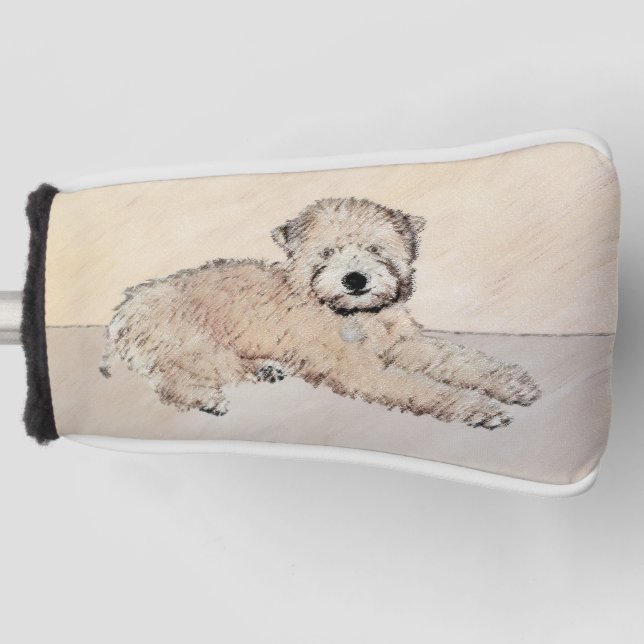 Soft-Coated Wheaten Terrier Puppy Painting Dog Art Golf Head Cover (Front)