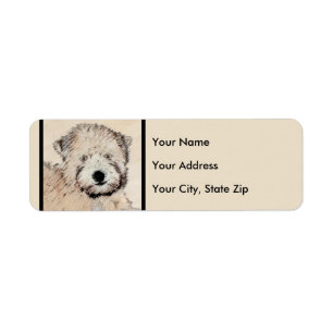 Soft-Coated Wheaten Terrier Puppy Painting Dog Art Label