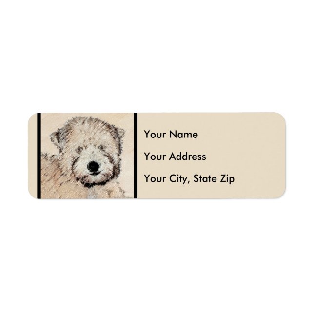 Soft-Coated Wheaten Terrier Puppy Painting Dog Art Label (Front)