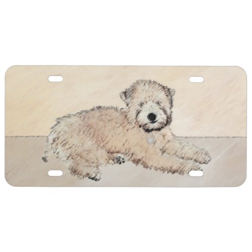 Soft_Coated Wheaten Terrier Puppy Painting Dog Art License Plate