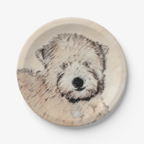 Soft_Coated Wheaten Terrier Puppy Painting Dog Art Paper Plates