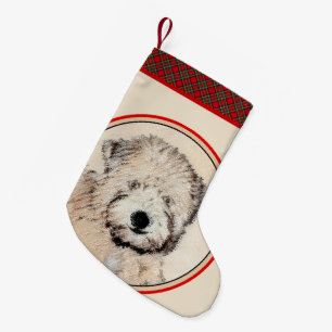 Soft-Coated Wheaten Terrier Puppy Painting Dog Art Small Christmas Stocking