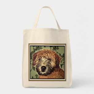 Soft-Coated Wheaten Terrier Puppy with Wet Face Tote Bag
